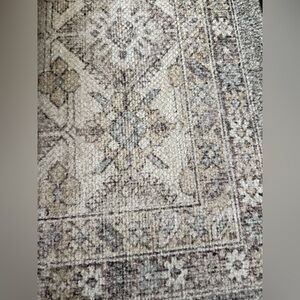 Sonoma Neutral Floral Medallion Area Rug in Beige and Taupe